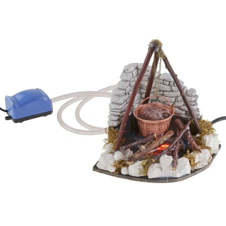 Paiolo effetto bollitura con fuoco funzionante effetto