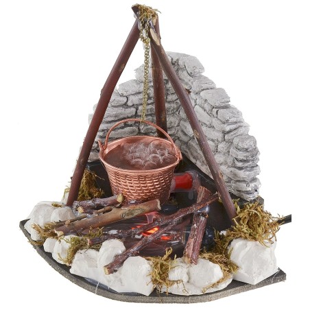 Paiolo effetto bollitura con fuoco funzionante effetto