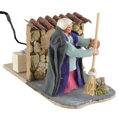 Donna 8 cm in movimento che spazza statua, altezza, movimento 2