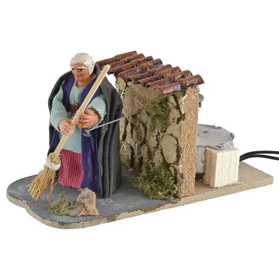 Mujer de 8 cm en movimiento que barre estatua, altura, movimiento.