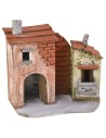 Nativity scene house with door and balcony 17x9x16 cm h