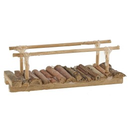 Puente de madera para belén de 3,5x10x3,3 cm h