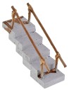 Scala dritta in legno con corrimano cm 2,8x8,8x4,1 h altezza