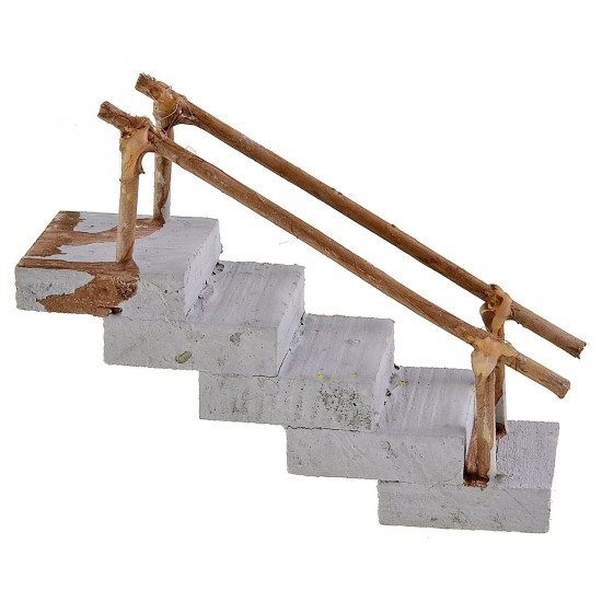 Escalera recta de madera con pasamanos de 2,8x8,8x4,1 cm de altura.