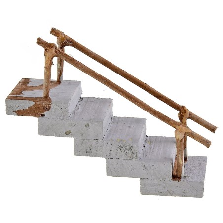 Scala dritta in legno con corrimano cm 2,8x8,8x4,1 h