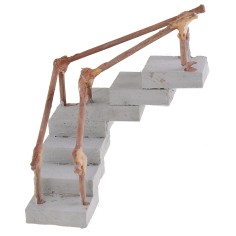 Scala ad angolo in legno con corrimano cm 7,5x7,5x5,7 h 2