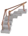 Escalera de esquina de madera con pasamanos de 7,5x7,5x5,7 cm h