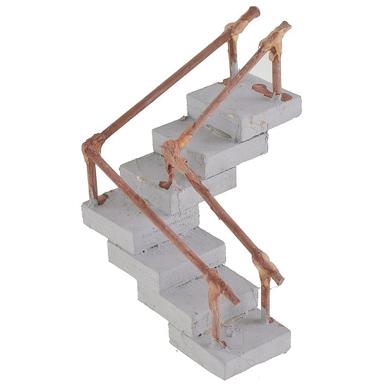 Scala ad angolo in legno con corrimano cm 7,5x7,5x5,7 h