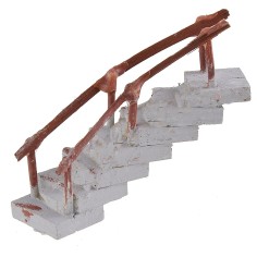 Escalera curva de madera con pasamanos cm 2,7x8,6x4,5 h 2