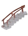 Curved wooden staircase with handrail 2.7x8.6x4.5 h cm