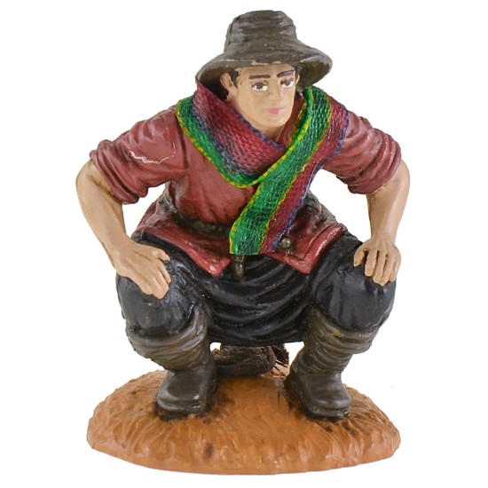 Hombre que hace la necesidad con bufanda serie 10 cm Oliver serie