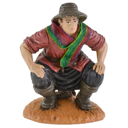 Uomo che fa il bisogno con sciarpa serie 10 cm Oliver serie