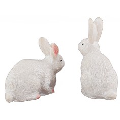 Conjunto de 2 conejos Oliver para estatuas de 15-20 cm 2