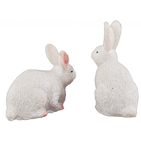 Conjunto de 2 conejos Oliver para estatuas de 15-20 cm
