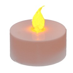 Vela blanca de ø 3,7 cm con llama a batería para crear el fuego