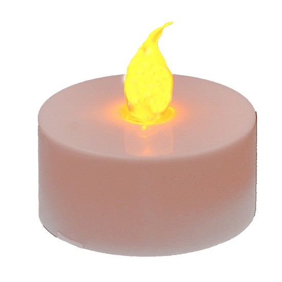 Vela blanca de ø 3,7 cm con llama a batería para crear el fuego