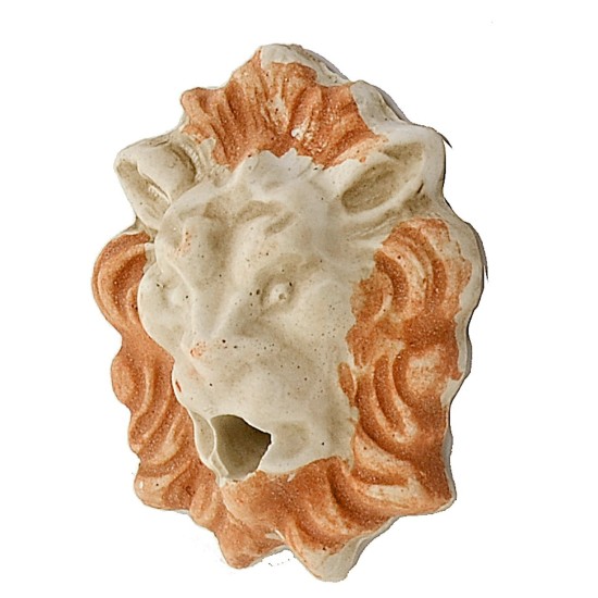 Testa di leone per fontana cm 3,9x4,8 h foro, leone, testa