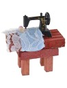 Macchina da cucire per presepe con stoffa cm 3,5x1,4x2,7 h