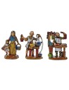 Set of 3 nativity scene figurines 3.5 cm