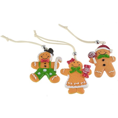 Conjunto de 3 muñecos de resina en estilo de pan de jengibre