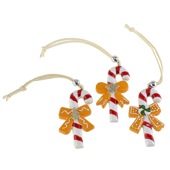 Set 3 bastoncino di zucchero in resina cm 4,2x8,1 h