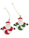 Set of 2 resin Santa Claus hangers 7.5x7.4 cm h