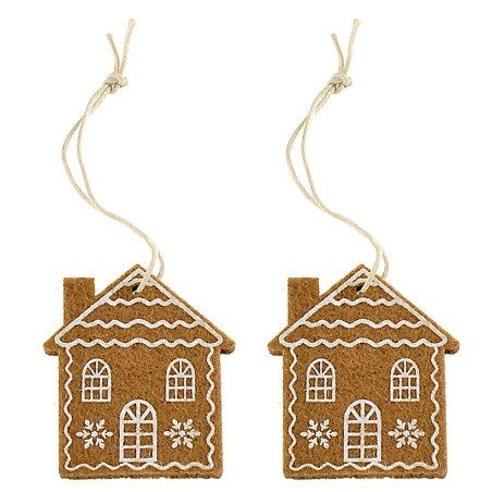 Set 2 appendini casa in feltro cm 4,5x5,8 h