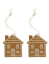Pair of felt hanging houses 4.5x5.8 cm h