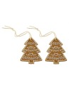 Set of 2 cookie-style Christmas trees 3.9x5.5 cm h