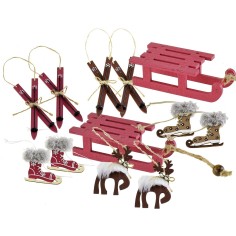 Scatola regalo addobbi assortiti in legno