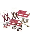 Gift box with assorted wooden decorations