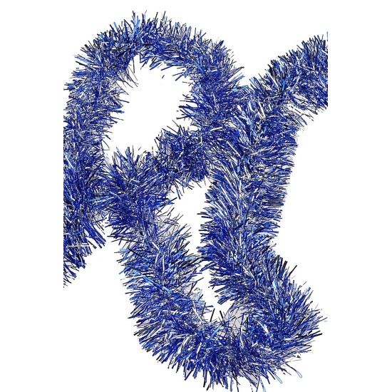 Guirnalda navideña plateada y azul ø 5,7x200 cm hilos adornos