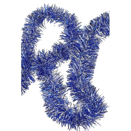 Guirnalda navideña plateada y azul ø 5,7x200 cm hilos adornos