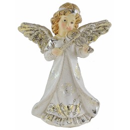 Angel with violin in resin 12 cm