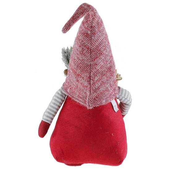 Gnomo navideño esquiador altura 55 cm ancho, navideño