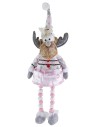 Renna natalizia con gonnellino rosa h 54 cm
