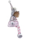 Renna natalizia con gonnellino rosa h 54 cm