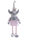 Renna natalizia con gonnellino rosa h 54 cm