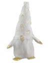 Gnomo blanco navideño con barba larga h 30 cm