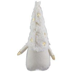 Gnomo blanco navideño con barba larga h 30 cm navideño 2