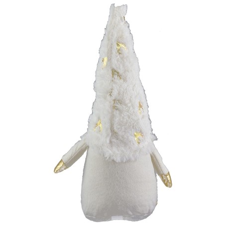 Gnomo blanco navideño con barba larga h 30 cm navideño