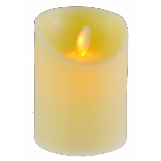 Luz beige con llama LED parpadeante a batería h 10 cm