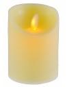 Beige tea light with battery-operated flickering LED flame, h