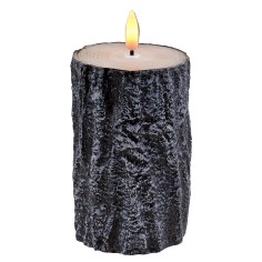 Trunk effect candle with battery-powered LED flame h 12.5 cm 2