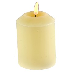 Wax effect candle with battery-operated LED flame h 10 cm 2