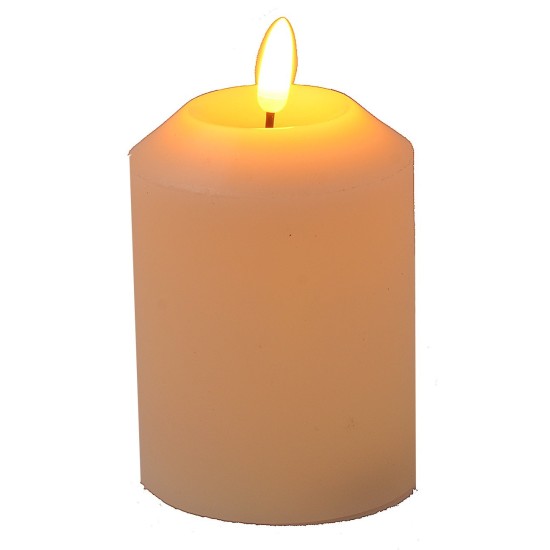 Wax effect candle with battery-operated LED flame h 10 cm