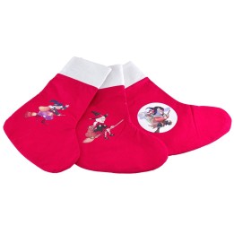 Calza bianco e rossa con befana modelli assortiti cm 26x37,5 h
