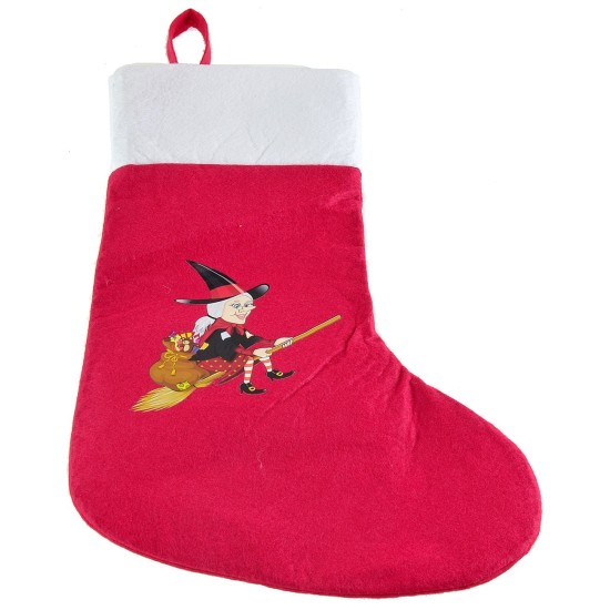 White-red stocking with Epiphany assorted models 26x37.5 cm h