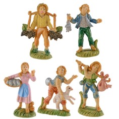 Set 5 soggetti cm 4 per presepe