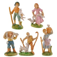 Conjunto de 5 figuritas de 4 cm para el belén.
